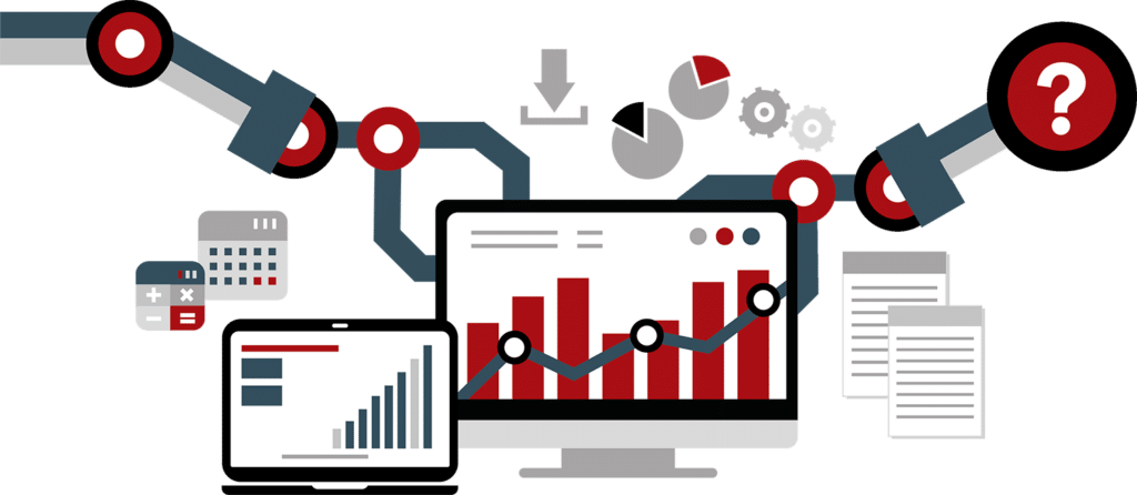 Grafik: Datenanalytik mit Hilfe von AI und Machine Learning